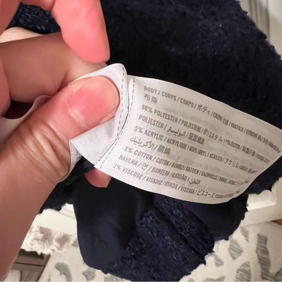 Abercrombie & Fitch Navy Blue Tweed Mini Dress with Pockets XLarge NWOT - Picture 7 of 7